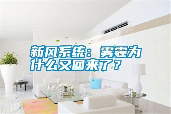 新風系統(tǒng)：霧霾為什么又回來了？
