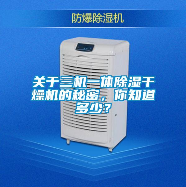 關(guān)于三機(jī)一體除濕干燥機(jī)的秘密，你知道多少？