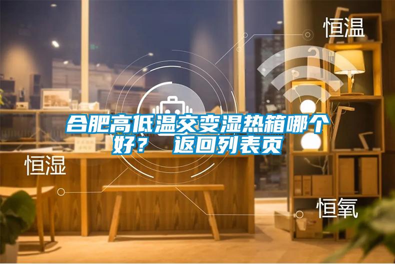 合肥高低溫交變濕熱箱哪個(gè)好？ 返回列表頁