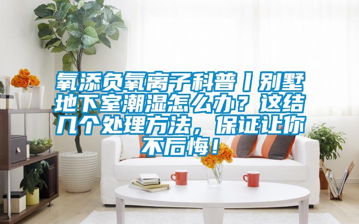 氧添負(fù)氧離子科普丨別墅地下室潮濕怎么辦？這結(jié)幾個處理方法，保證讓你不后悔！